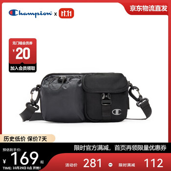 Champion 美国冠军2025斜挎包男女 潮流休闲时尚25FWG99 黑色 MIC