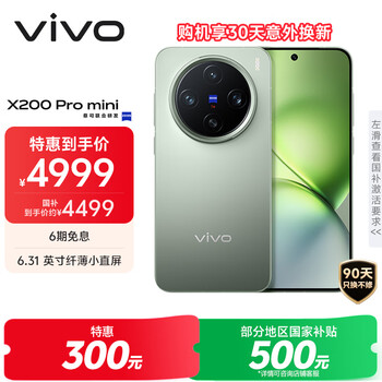 国家补贴：vivo X200 Pro mini 5G手机 16GB+512GB 钛青