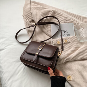 酷奇袋鼠包包女2022新款潮时尚小方包百搭质感小众通勤单肩斜挎包咖啡