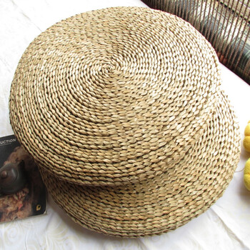 蒲团坐垫加厚飘窗和室打坐拜佛禅修垫子 双层填充蚕丝棉蒲草坐垫 直径