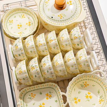 yomerto釉下彩餐具2026新款釉下彩乔迁新居新婚礼物碗碟筷碗盘套装家用 【店长推荐】繁花之境6人食31件套 无规格