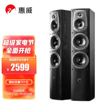 惠威（HiVi）D50F 家庭影院主音响 客厅电视音响2.0声道落地箱 HIFI高保真木质前置音箱 需搭配功放