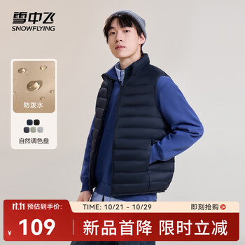 移动端、京东百亿补贴：雪中飞 男式羽绒服马甲