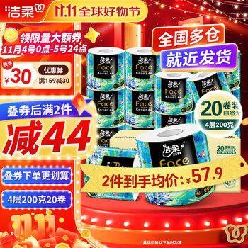 C&S 洁柔 高端油画卷纸4层 200g*20卷