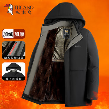啄木鸟（TUCANO）棉服男2026冬季新款爸爸装棉袄中老年人加绒加厚防寒棉衣外套