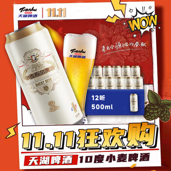 天湖啤酒 天湖 啤酒施泰克10度精酿白啤 500ml*12罐
