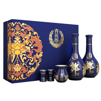 郎酒 青花郎礼盒 53度 酱香型白酒 500mL 2瓶