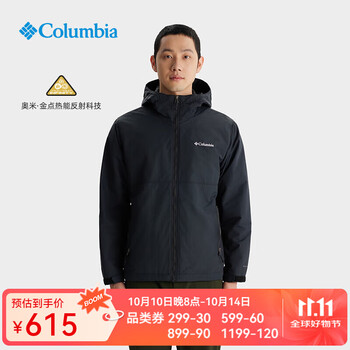 Columbia 哥伦比亚 防风夹克男款25秋冬户外防风保暖金点热能夹克外套XE8964 010 L