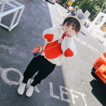 童装女童2018秋装新款韩版洋气儿童针织衫毛衣套头宝宝春秋上衣小孩子