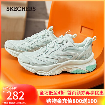 斯凯奇 漫月鞋女士舒适运动鞋 厚底增高休闲鞋177592 白色/蓝色/WBL