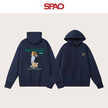SPAO 休闲连帽开衫长袖卫衣 秋冬季加厚保暖 多色可选