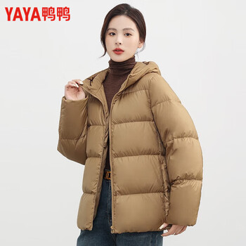 YAYA 鸭鸭羽绒服 女士轻薄羽绒服 宽松时尚休闲保暖外套连帽