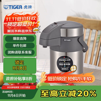 TIGER 虎牌 保温壶气压式热水瓶MAA-A22C-TG 2.2L 天鹅灰