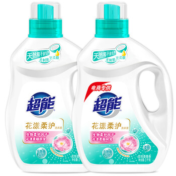 超能 花漾柔护洗衣液 蔷薇花香3kg*2瓶 去渍洁净 持久留香
