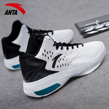 安踏篮球鞋实战男鞋汤普森kt高帮青少年耐磨气垫减震运动鞋 -9安踏白