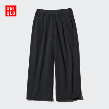 UNIQLO 优衣库 女童仿羊羔绒休闲宽腿裤 474573