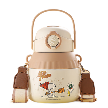 史努比(snoopy) 大肚保温杯双饮大容量便携水杯女高颜值吸管杯儿童