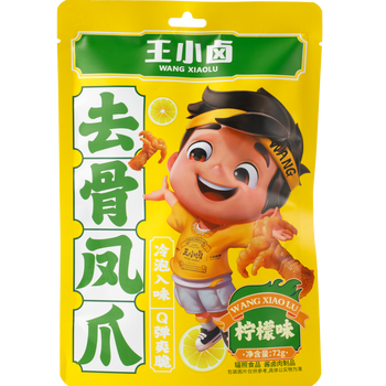 王小卤去骨凤爪牛肉豆堡 去骨凤爪柠檬味72g*1