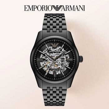 阿玛尼armaniempri25秋季新品手表男款镂空机械表礼物ar60093