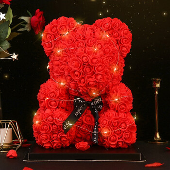 Tatanicetatanice 玫瑰花熊 Tatanice 年会礼物玫瑰花熊永生花 Pe情人节礼物送女友生日礼物送老婆闺蜜女孩情侣浪漫表白送同学 行情报价价格评测 京东