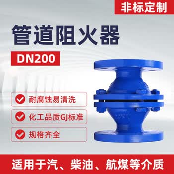 蓝宇星琳管道阻火器 呼吸阀阻火器GZW-I-200 阻火阻爆 不锈钢DN200 1个