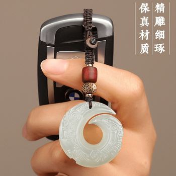 普陀手作时来运转平安扣福运长青招财转运挂件驾车用品钥匙扣 白色-时来运转钥匙扣-1串