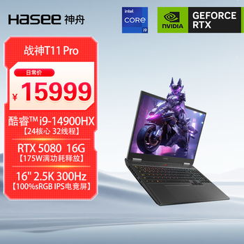 神舟（HASEE）【国家补贴 RTX5080】战神T11 Pro 16英寸游戏本笔记本电脑(i9-14900HX 32G 1TB 2.5K 300HZ)