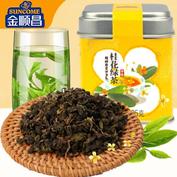 金顺昌（SunCome） 花草茶罐茶叶桂花茶红茶绿茶茉莉花茶桂花干香茗罐装 桂花绿茶 25g