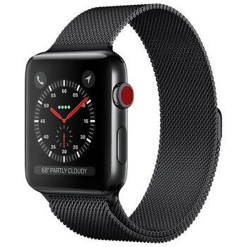 苹果手表表带apple watch6米兰尼斯表带iwatch7/SE/6/5/4/3/2表带运动金属 黑色 44MM（456代SE手表）