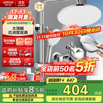 箭牌 ARROW AE3354MS-P 淋浴花洒套装 亮银色