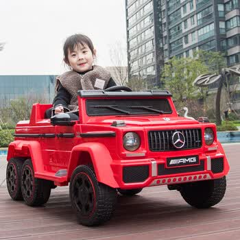 电动小汽车儿童载大人四轮遥控越野汽车可坐大人双人小孩玩具车 红色