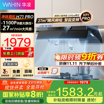 华凌 小黑翼顶侧跨界抽油烟机 净味油烟机 27风量变频  净味油烟机