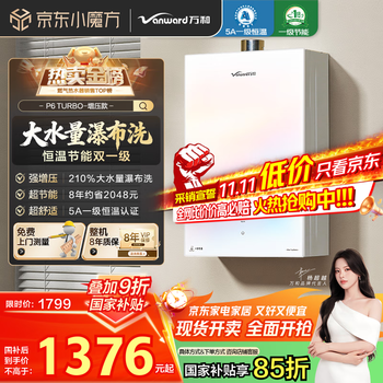 万和（Vanward）【白露P6 TURBO·210%增压】【国家补贴15%】16升燃气热水器天然气一级恒温节能变频炫彩梨花白
