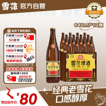 雪花 经典沈阳老雪啤酒 640ml*12瓶