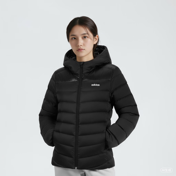 阿迪达斯 (adidas)女装连帽冬季保暖户外休闲运动羽绒服 XL
