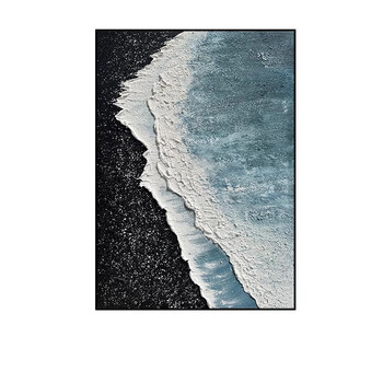 艾格辰油画客厅装饰画沙发背景床头肌理画轻奢风手绘油画玄关挂画 A款【铝合金黑框+背板】 50*70CM【纯手绘立体油画】