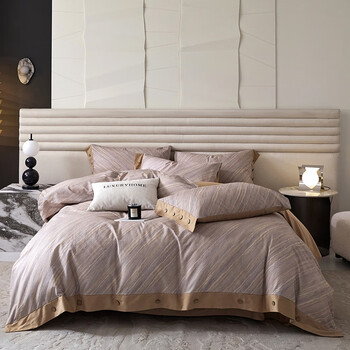 索隆加厚长绒棉全棉60支秋冬纯棉磨毛四件套 保暖磨绒冬季床上四件套 N6微岚-咖(纽扣款) 1.8米床 床单款 (被套200*230cm) 套件