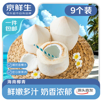 京鲜生海南椰青 9个装(单果1000g+) 送开椰器 新鲜水果 源头直发