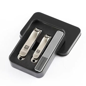 双立人指甲剪刀套装原装指甲钳便携防飞溅斜口大小号太空槟大小号弧口