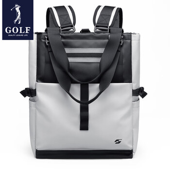 高尔夫（GOLF）双肩包男士运动背包女休闲旅行学生书包防泼水通勤出游背包【Q】 款式14-灰白配黑