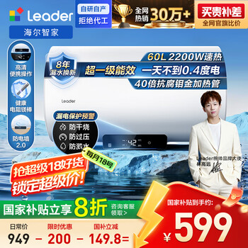 Leader 海尔统帅电热水器 Leader LEC6001H-NQ3  60L  2200W