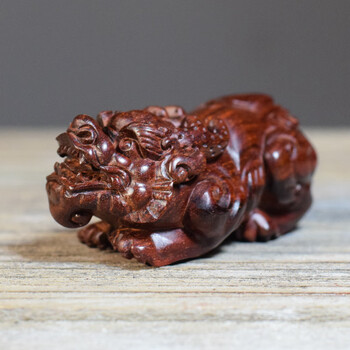 ckryo木质貔貅把件印度手把件精品木雕小物件工艺品汽车内摆件刻字件