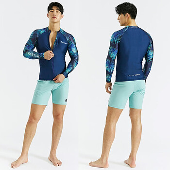 泳衣男潜水服男长袖裤防晒水母漂流分体浮潜服游泳衣速干冲浪上衣