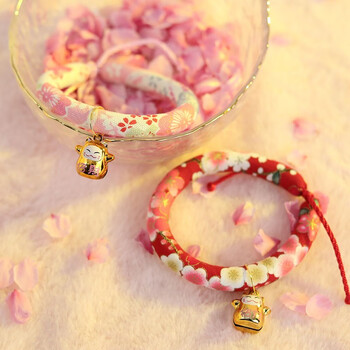 和风项圈宠物猫咪项圈脖圈猫用小型犬幼犬可爱招财小猫咪项圈 车菊花