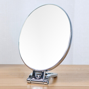 多用台式化妆镜手柄镜手拿便携折叠壁挂镜美容镜子放大书桌镜 椭圆形