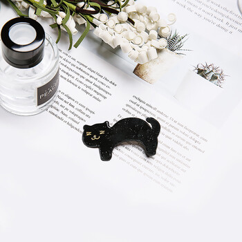 可爱小猫发卡夹子发夹简约百搭个性刘海夹边夹一字夹发饰头饰 黑色