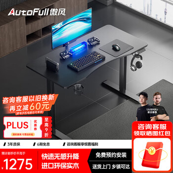 傲风 A4升降电竞桌 电脑桌 1.2*0.6m 实木电动