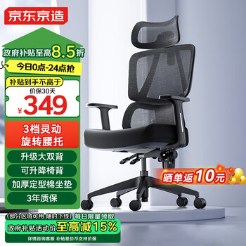 京东京造 Z5Pro人体工学椅双背电竞椅办公椅子电脑椅可调节靠背角度升降座椅可拆卸头枕360度旋转双背设计黑色
