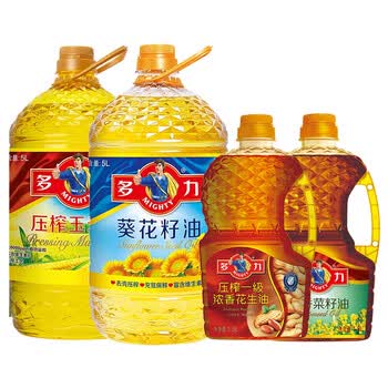 多力玉米葵花花生菜籽食用油组合大礼包136l