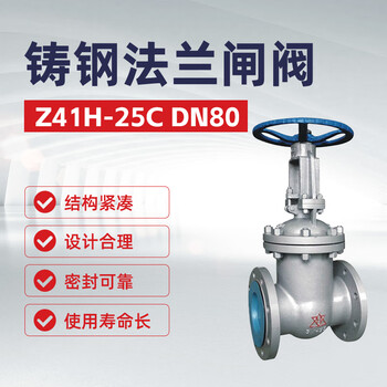 双恒 铸钢法兰闸阀Z41H-25C DN80【1台】油库加油站油料化工器材
